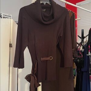 Vintage Y2K YUKA brown cowl neck sweater- women’s small